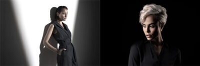 Zwei Portraits von Frauen, in denen mit Licht und Schatten gespielt wurde